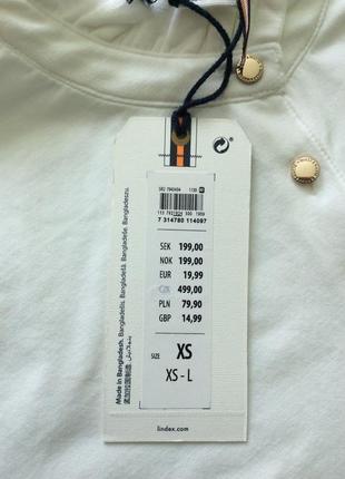 Блуза белая трикотажная базовая, lindex, швеция6 фото