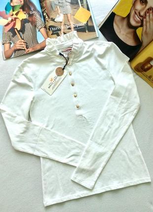 Блуза белая трикотажная базовая, lindex, швеция9 фото