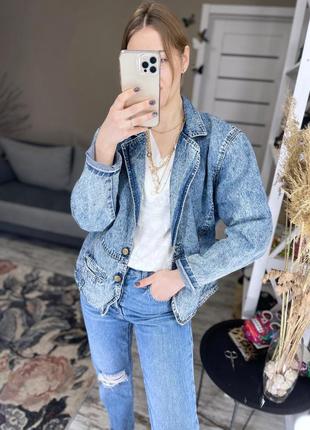 Винтажный джинсовый пиджак1 фото