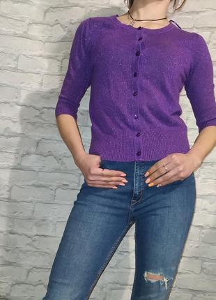 Яркая ,сочная кофта на пуговицах, люрекс💜💜💜