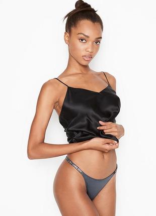 Victorias secret bombshell shine strap thong panty стринги со стразами размер m l