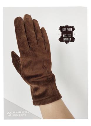 ❤1+1=3❤ женские замшевые перчатки на шерстяной подкладке