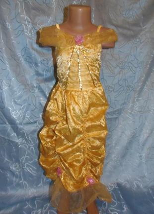 Карнавальное платье белль на 5-6 лет2 фото