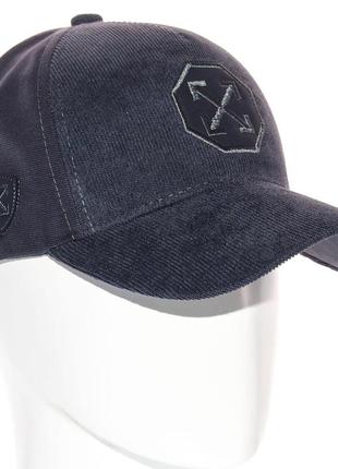 Кепка мужская из вельвета и коттона брендовая бейсболка на металлическом регуляторе off white bvth21633