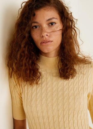 Джемпер рукав 3/4 в косы от mango размер m/l (43063014)