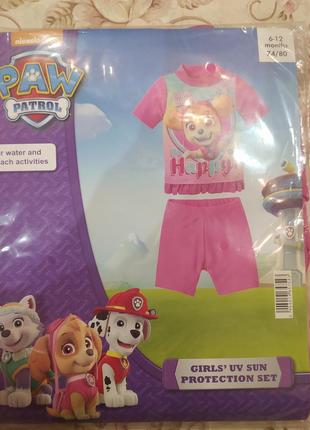 Купальный комплект для девочки paw patrol