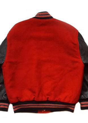 Вінтажний американський спортивний бомбер 80-х ripon athletic wool & leather jacket varsity7 фото