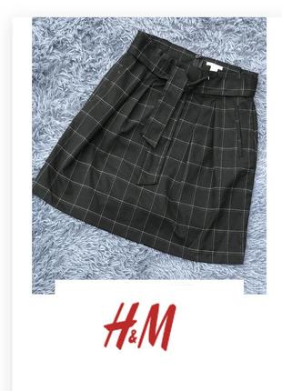 Юбка в клетку с поясом h&m