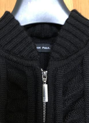 Jean paul wool , мягкий фактурный шерстяной кардиган , замок , рубчик шерсть6 фото