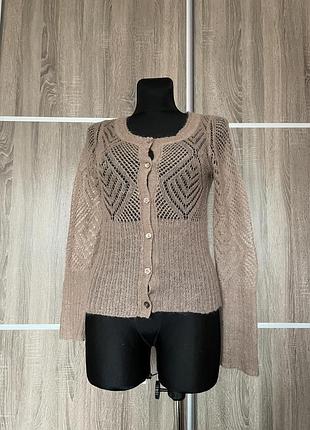 Ніжна ажурна кофта мохер