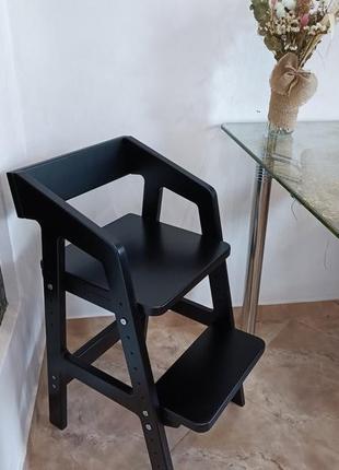 Дитячий стілець регульований чорний від 1,5-14 років6 фото