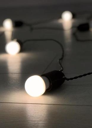 Ретро гирлянда эдисона 7 метров + 2 метра провода к вилке на 15 led ламп теплого свечения по 3вт1 фото