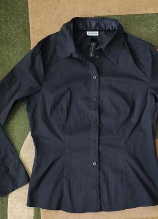 Черная рубашка блуза блузка недорого купить м, л размер1 фото