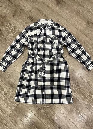 Новое хлопковые платье в клетку tommy AW0AW11164 hilfiger xxs / xs оригинал