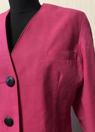 Розовый пиджак удлиненный вискоза2 фото