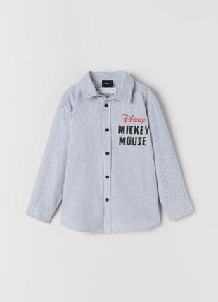 10 лет 140 см новая фирменная рубашка мальчику mickey mouse disney зара zara2 фото