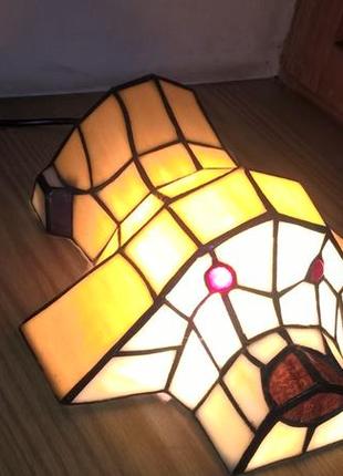Витражный светильник, винтаж,  настольная лампа tiffani