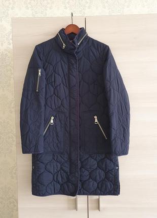 Женская стеганая куртка темно-синего цвета1 фото