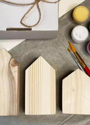 Набор для творчества/ деревянные домики/ декор из дерева/подарочный набор