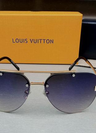 Окуляри в стилі louis vuitton стильні сонцезахисні окуляри краплі унісекс синьо-фіолетовий градієнт дзеркальні2 фото
