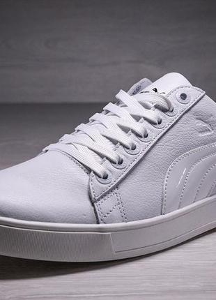 Чоловічі шкіряні кеди puma legio white5 фото