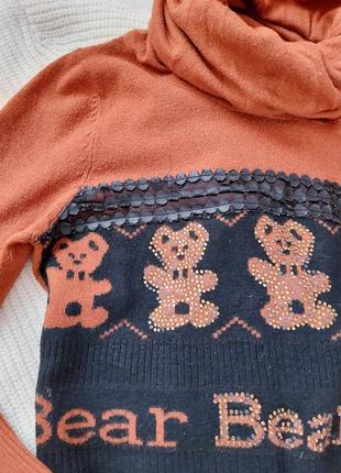 Теракотовий светр з хомутом4 фото