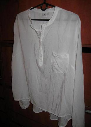 Рубашка со стойкой вискоза белая