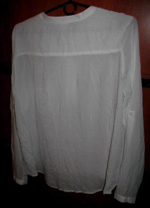 Рубашка со стойкой вискоза белая4 фото
