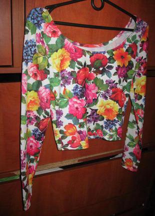 Топ crop floral яркий