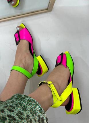 Босоніжки mini rstyle шкіра натуральна неон 36-41