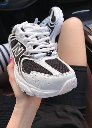 New balance 530 black white running трендовая модель черно белые женские кроссовки весна осень жіночі модні чорно білі кросівки беланс8 фото