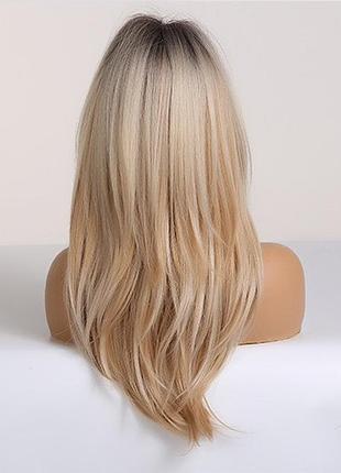 Парик пшеничный блондинка женский средней длины термоволосы (259-1)
