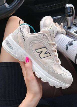 New balance 530 beige running трендовая модель бежевые кремовые женские кроссовки весна осень жіночі модні кремові бежеві кросівки беланс3 фото