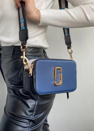 Сумка marc jacobs logo blue white синяя