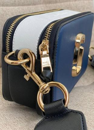 Сумка marc jacobs logo blue white синяя6 фото