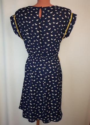 Темно синее короткое платье с карманами в собачки monteau los angeles(размер 34-36)2 фото