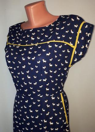 Темно синее короткое платье с карманами в собачки monteau los angeles(размер 34-36)4 фото