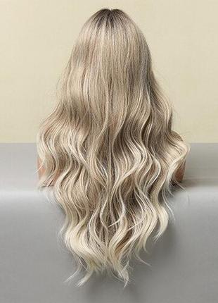 Перука попелястий блонд, перуку блондинки хвилястий (5118)2 фото
