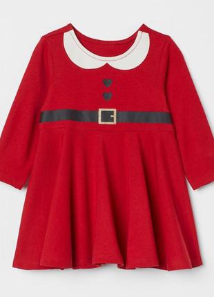 Детское трикотажное платье санта h&m для девочки 579121 фото