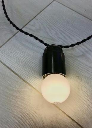 Ретро гирлянда эдисона 5 метров + 2 метра провода к вилке на 11 led ламп теплого свечения по 1.2вт5 фото