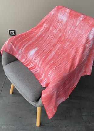 Коралловый розовый палантин шарф шаль1 фото