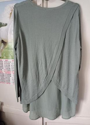 Оливковая трикотажная  блуза