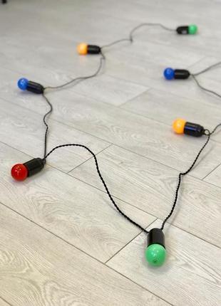 Ретро гирлянда эдисона 3 метра + 2 метра провода к вилке на 7 разноцветных led ламп по 1.2вт3 фото