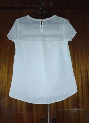 Белая блуза с коротким рукавом блузка свободная.3 фото