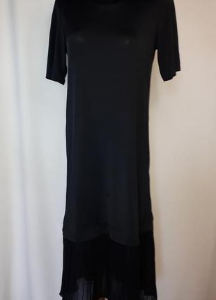 Платье-футболка с плиссированым прозрачным низом asos (размер 34-36)2 фото