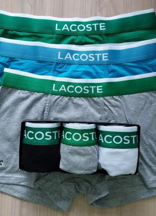 Чоловічий набір преміум боксерів lacoste з 3 шт.3 фото