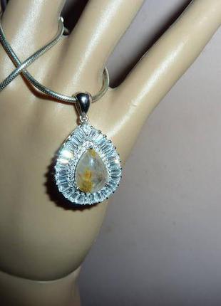 Срібне намисто з рутиловим кварцом