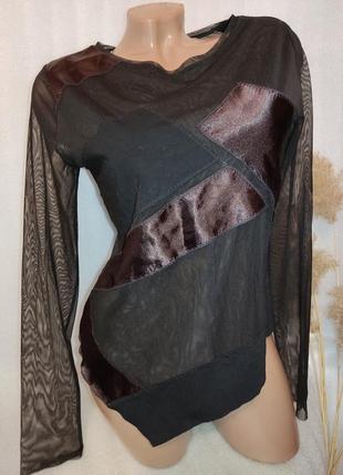 🔥 красивый коричневый тоненький свитер сеточка🔥