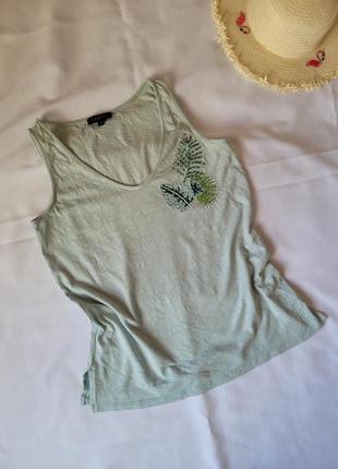 Caroll франция майка футболка мятная с бисером1 фото