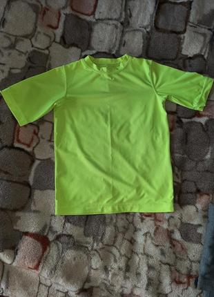 Яркая салатовая футболка плавательная для защиты  от ультрафиолетового излучения,  ocean pacific рост 128-1401 фото